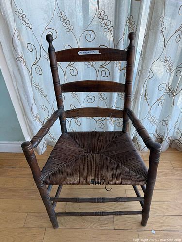 Antique Ladder back Chair with Rush seat (1 of 6)