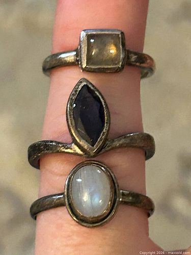 Sterling silver rings with gem stones (1 of 5)