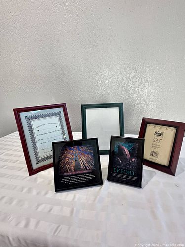 Assorted Picture Frames — 5 pc, Multiple Sizes & Finishes (1 of 5)