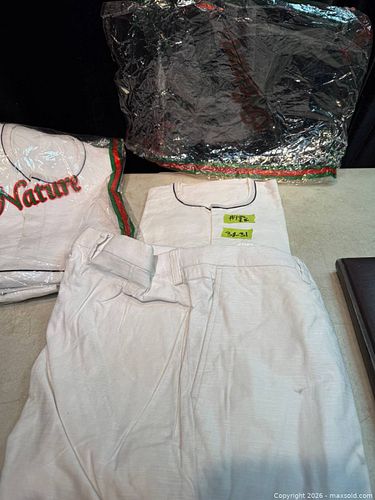 2 MEN'S AFRICAN TUNIC / SHIRTS & MATCHING LONG PANTS. NIB (1 of 4)