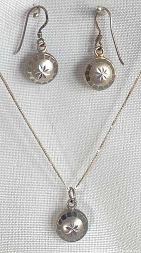 925 Sterling Silver DECORATIVE SPHERE Earring/Necklace Set  (1 of 4)
