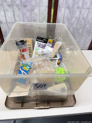 Mixed Craft Supplies Lot — Stickers, Beads, Corks, Paintbrushes (1 of 20)