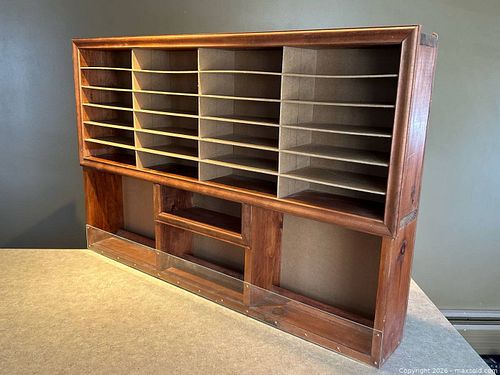 Handmade Wood Wall Organizer Craft Storage Rack w/ Plexiglass Front (1 of 20)