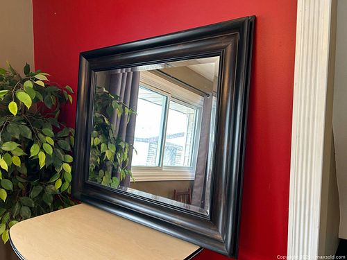 Large Framed Wall Mirror – Dark Wood Frame (1 of 20)