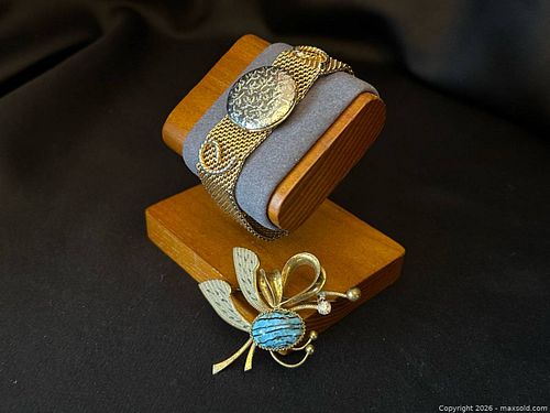 Sarah Coventry Vintage Locket Bracelet & Continental Accent Brooch (1 of 20)