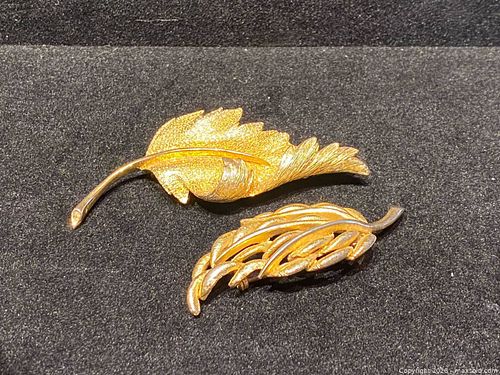 Vintage Coro and Triad Leaf Brooch Pins (1 of 9)