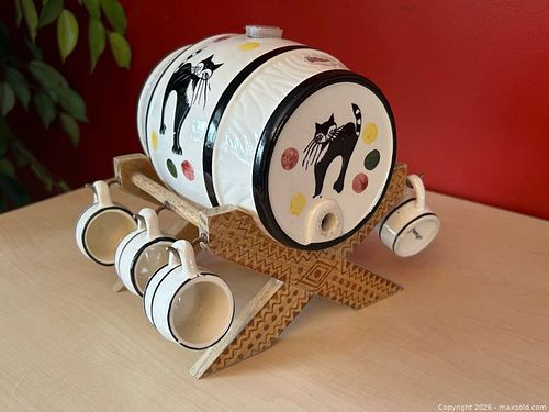 Vintage ENORM West Germany Black Cat Barrel Mug Set (1 of 17)