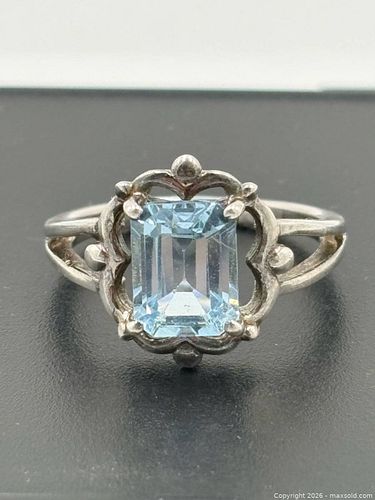 925 Sterling Silver Topaz Ring Size 7.5 3.58g (1 of 8)