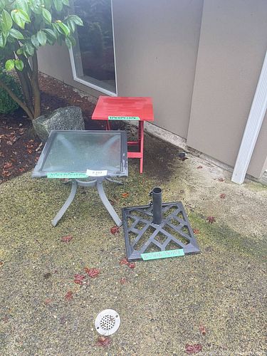 (3 pcs) Outdoor Tables & Umbrella Stand (1 of 20)