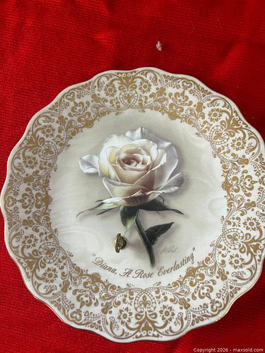 Vintage “Diana, A Rose Everlasting” musical collector plate by artist Collin Bogle.  (1 of 4)