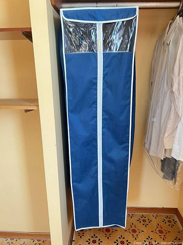 Blue Extra-Long Full-Length Hanging Garment Bag (1 of 5)
