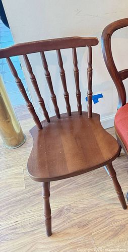 Set of 2 Wood Chairs with Fabric Upholstery (1 of 3)