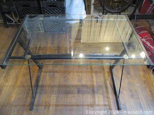 Glass Top & Metal Frame Computer Desk. (1 of 10)