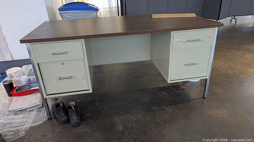 Vintage Metal Office Desk  (1 of 3)