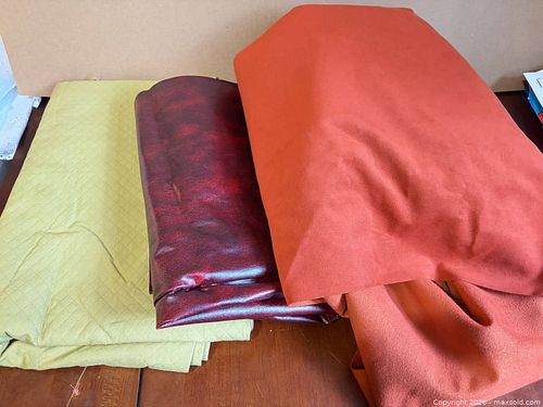 Lot of Solid Fabric Pieces for Upholstery, Crafting & Clothing (1 of 8)