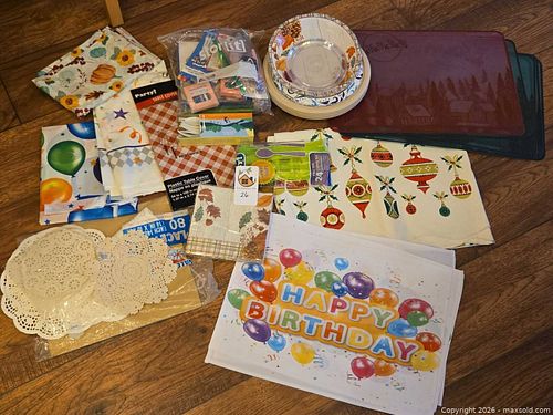 Assorted Party Supplies & Tableware — Birthday & Holiday Mix (1 of 7)