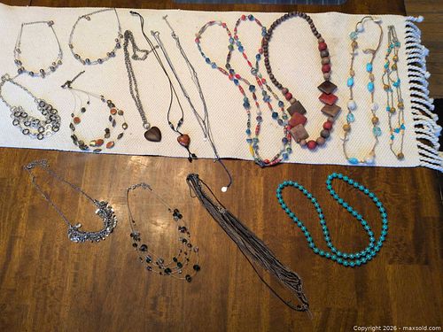Lot of 15 Costume Necklaces — Mixed Materials & Lengths (1 of 5)