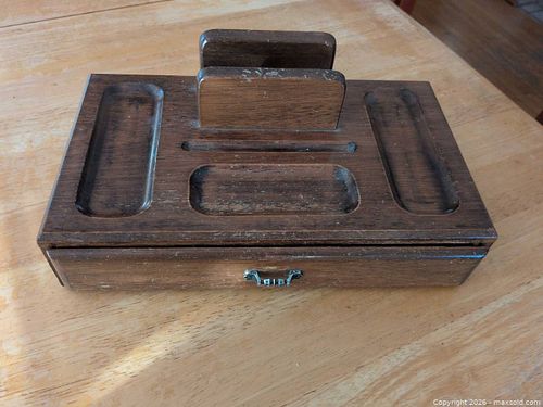 Medium Brown Wooden Jewelry Box with Drawer, 11 x 7 (1 of 5)