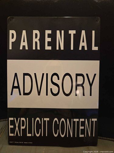 Parental Advisory - Explicit Content Metal Wall Sign (1 of 2)