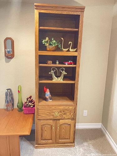 Solid Oak Curio Cabinet (1 of 2)