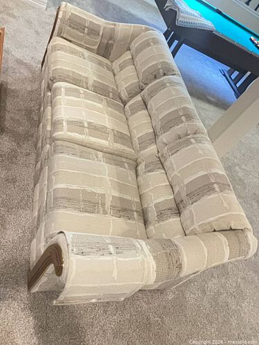 Tan and Cream Sofa (1 of 2)