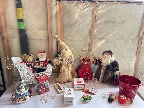 Christmas Holiday Decorations Lot — Santa Figures, Ornaments & More (1 of 11)