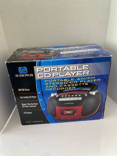 Audiovox Portable CD Player Boombox AXP825-32 Red (1 of 5)