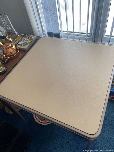 Square Folding Table with Metal Legs (1 of 3)