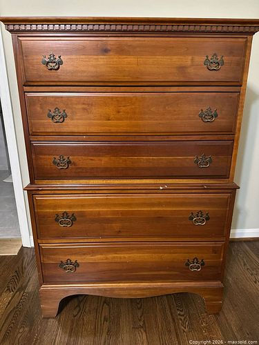 Traditional Solid Cherry Dresser with Brass/Metal Pulls (1 of 4)