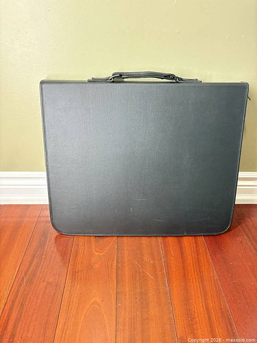 VEL-LUX Black Faux Leather Portfolio Case with Zipper and interior Book  (1 of 14)