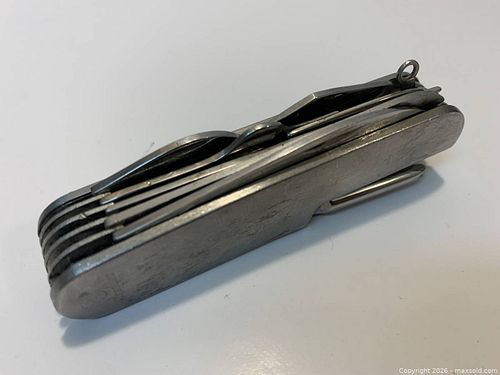 Stainless Steel Folding Multi-Tool Pocket Knife, Silver (1 of 3)