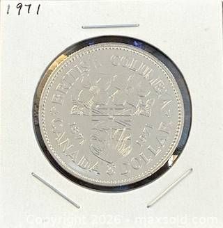 1871-1971 Cdn. Proof-Like 100 Anniversary of British Columbia One Dollar  (1 of 3)