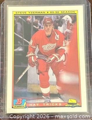 1990-1 Bowman Hat Tricks Steve Yzerman Hockey Collectible Trading Card   (1 of 2)