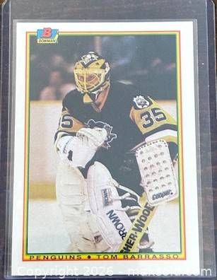 1990-1 Bowman Tom Barrasso Hockey Collectible Trading Card   (1 of 2)