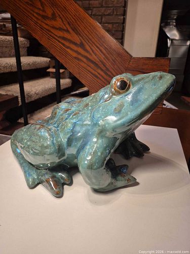 Huge Ceramic Frog Sculpture (Indoor Decor or Garden Accent), 18" L, Lot 2 of 2 (1 of 8)