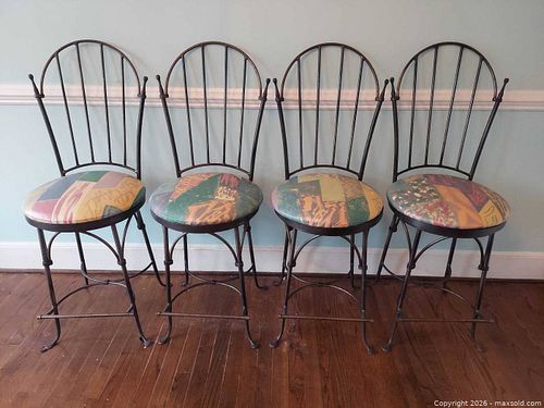 Set of 4 Vintage Retro Metal Bar Stools (1 of 7)