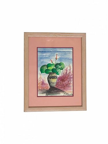 Authentic Framed C. Mighty Watercolor & Pastel Painting 20x16 (1 of 3)