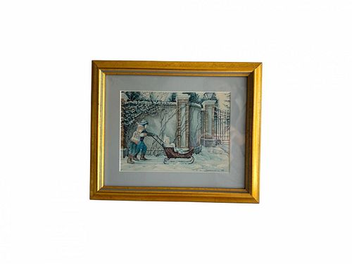 Vintage 1985 Framed Trisha Romance The Snow Queen Print  (1 of 2)