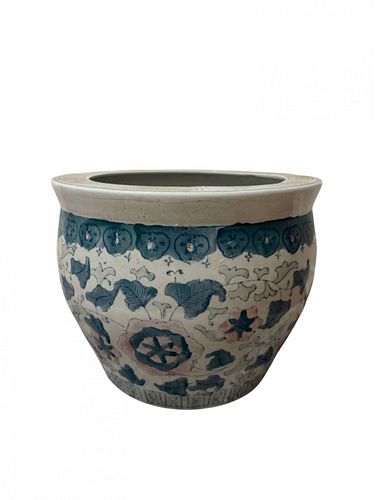 Vintage Chinoiserie Extra Large Planter / Outdoor Decor  (1 of 2)