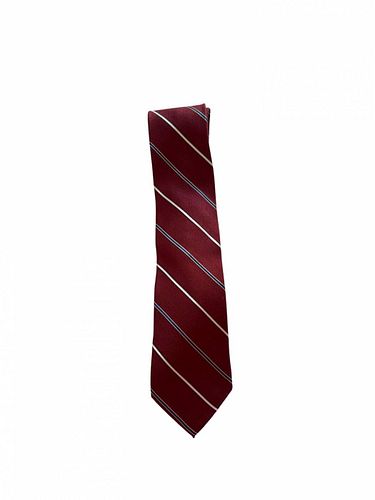 Vintage Nautica Burgundy Striped Men’s 100% Silk Tie  (1 of 2)