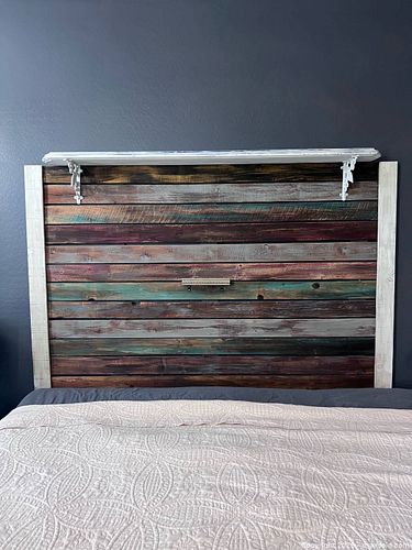 Handmade Wood King Headboard with Shelf (1 of 5)