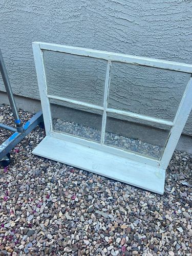 Wood, Metal & Glass Decorative Window Sash with Shelf (1 of 5)