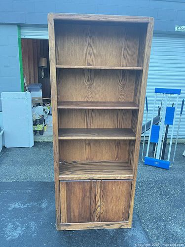 Brown Solid Wood Bookcase / Display Shelf, Traditional -sd (1 of 7)