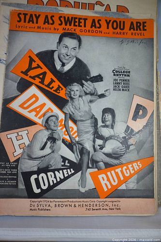 6 PEICES OF VINTAGE MUSIC SHEET MUSIC (1 of 6)