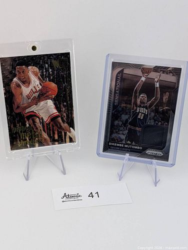 NBA Basketball Scottie Pippen Metal Shredders & Dikembe Mutombo Jersey Card  (1 of 6)