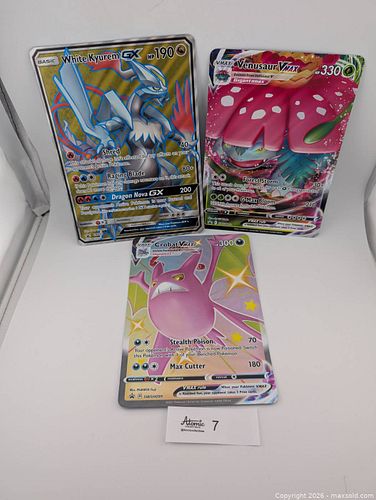 Venusaur Vmax, Crobat Vmax, & White Kyurem GX Jumbo Pokemon Cards  (1 of 8)