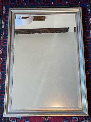Contemporary Silver Tone Wall Mirror  (1 of 3)