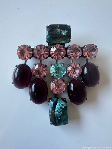  French Rhinestone Brooch JL Blin Paris  (1 of 5)