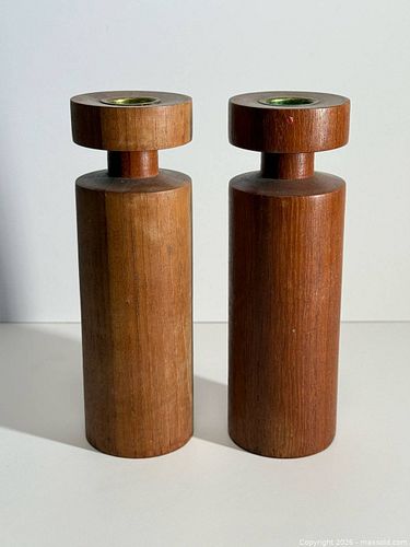 MCM Danish Teak Candlesticks  (1 of 6)