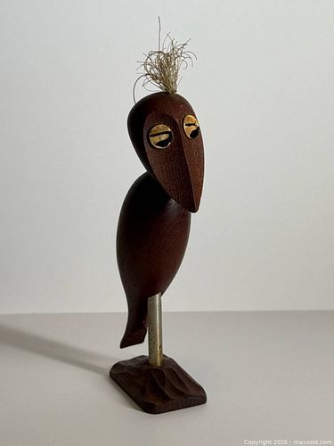 MCM Teak Bird Corkscrew Bottle Opener  (1 of 7)